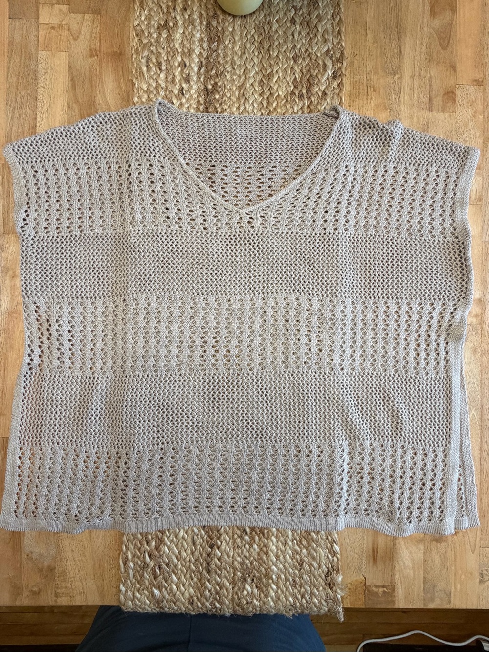 Beige Knit Beach Cover Up